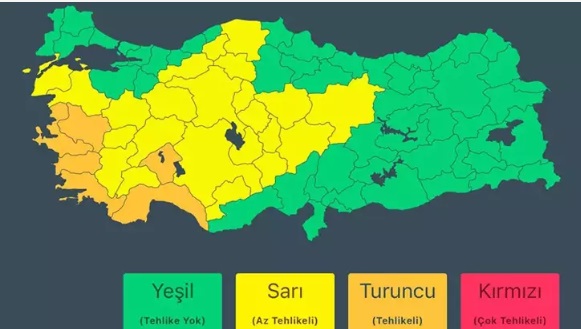 6 il için turuncu kodlu yağış uyarısı