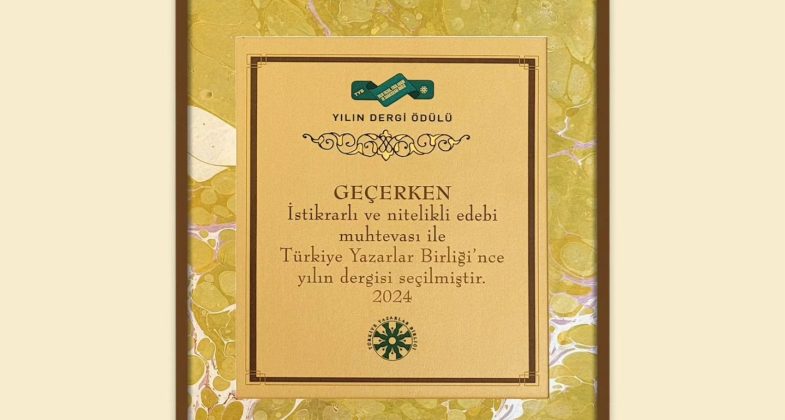 Geçerken Dergisi’ne “Yılın Dergisi” Ödülü